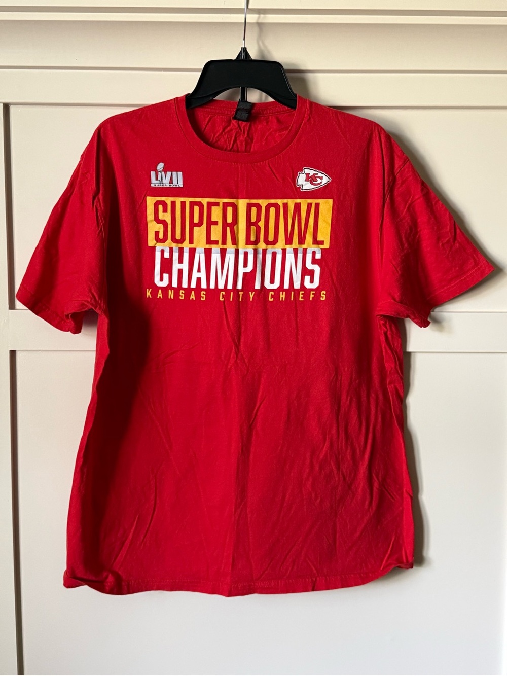 Kansas City Chief Super Bowl Champions Red Softstyle Crew Neck Tee